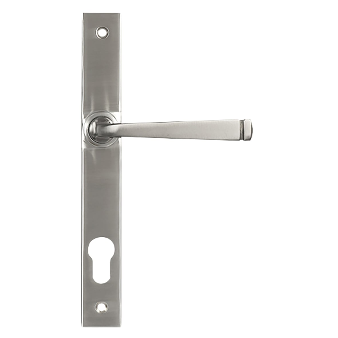 Satin Stainless Steel uPVC Slimline Multipoint Door Handles - 92mm c/c - Avon Range