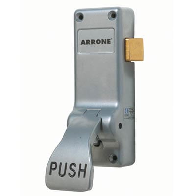 Single Door Push Pad Latch - Timber Door - Silver