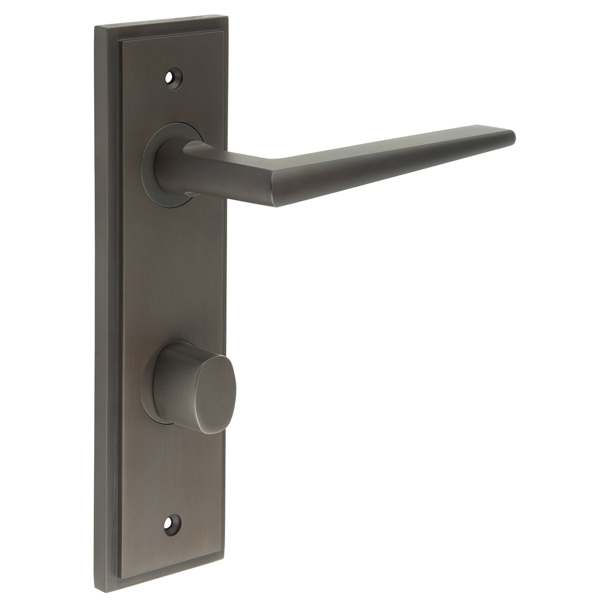 Dark Bronze Fire Rated DIN Bathroom Door Handles - Mayfair - Inner 2- 200 x 55mm