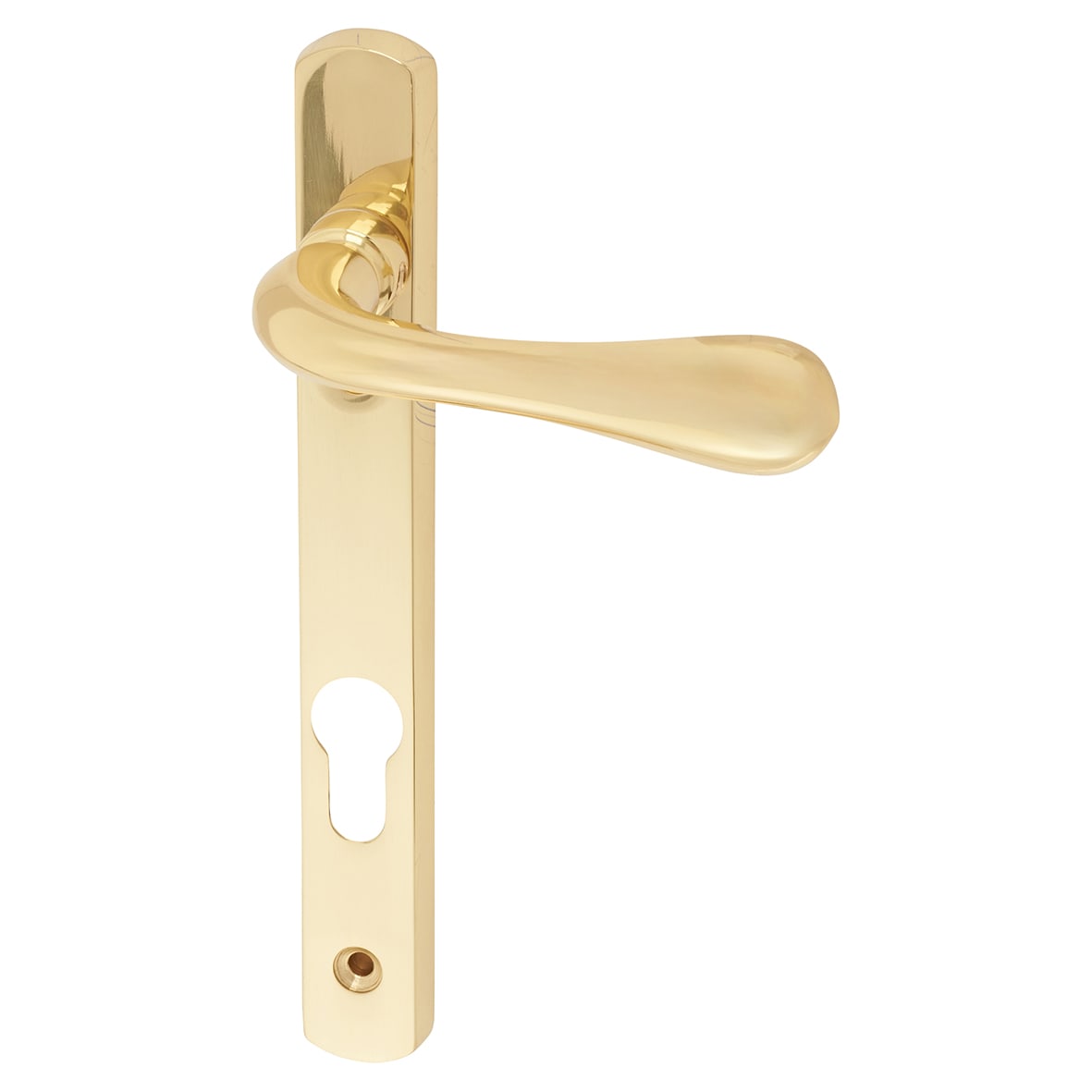 Polished Brass uPVC Narrow Multipoint Door Handles - 92mm c/c - Astro Range