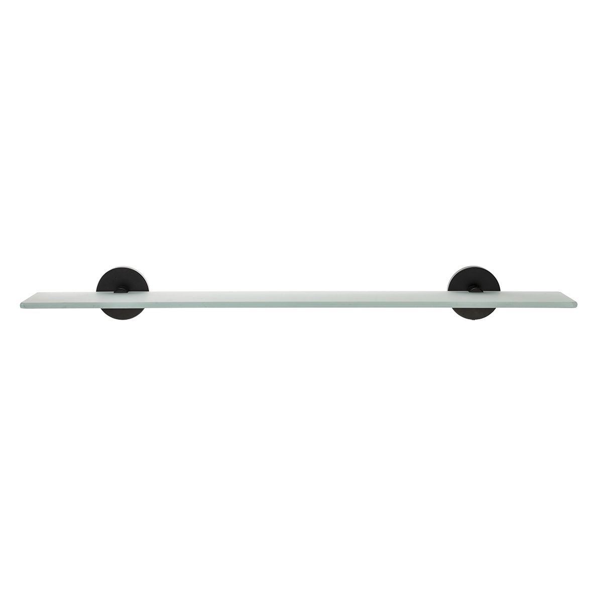 Epsom Flexi-Fix Frosted Glass Shelf - 590 x 135.5 x 60mm - Matt Black