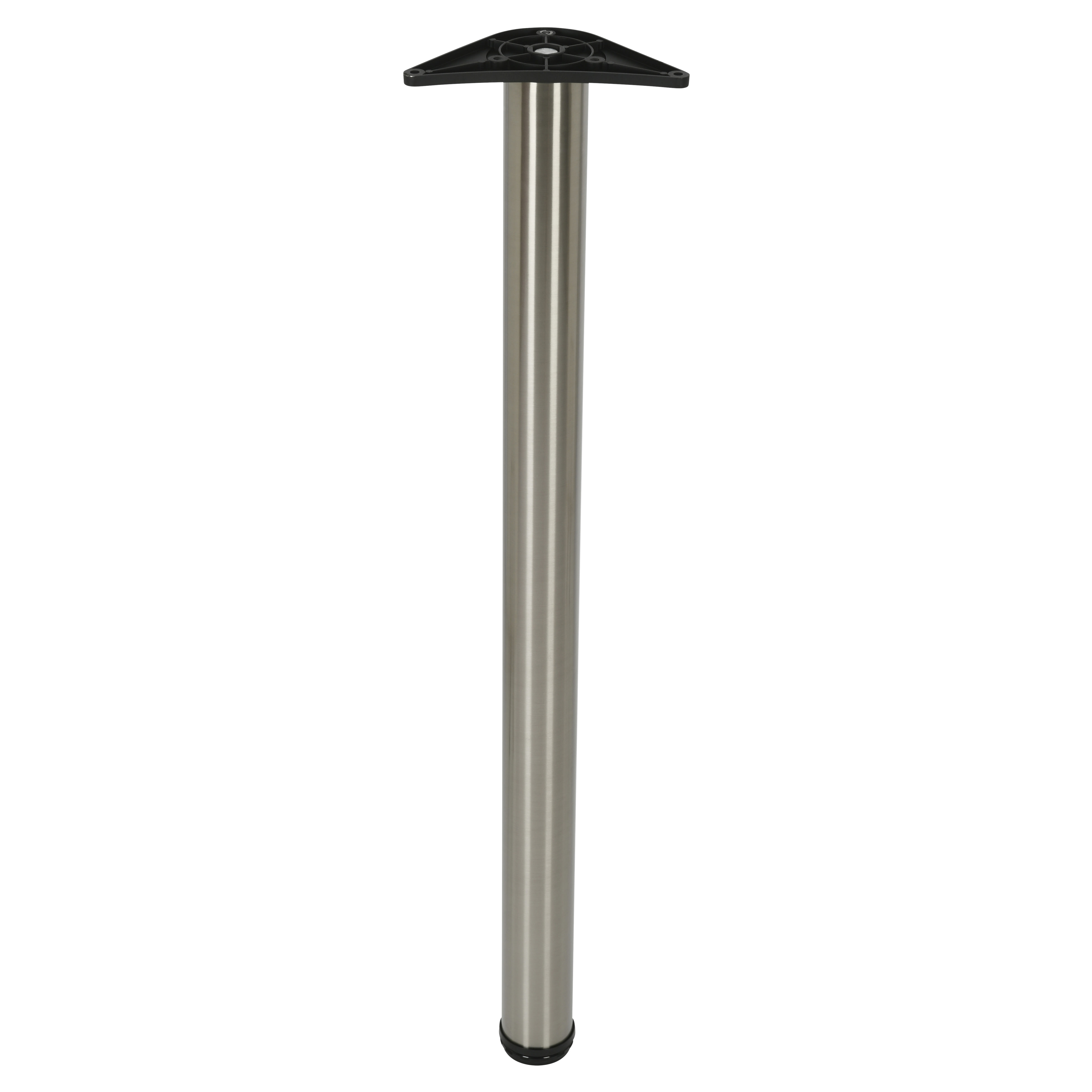 Round Adjustable Worktop Support Breakfast Bar Table Leg - 60 x 1100-1125mm - Brushed Stainless