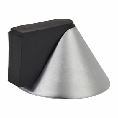 Designer Conical Floor Door Stop - 40 x 32mm - Satin Chrome