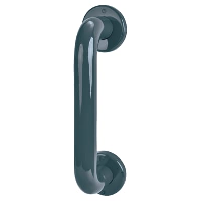 Anthracite Grey Nylon D-Bar Door Pull Handle on Rose - Screw Fix - 300mm c/c
