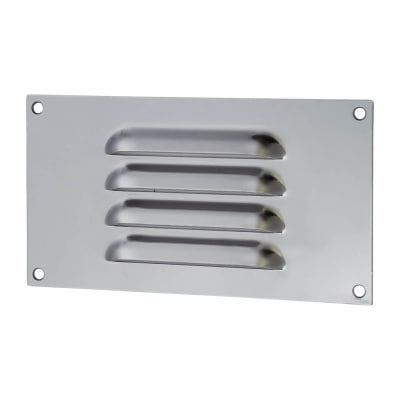 Hooded Louvre Vent - 165 x 89mm - 1672mm² Free Air Flow - Satin Chrome