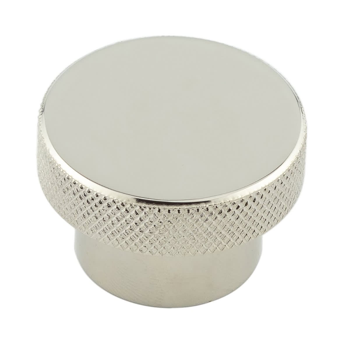 Wenlock Knurled Round Cabinet Knob - 40mm Diameter - Polished Nickel
