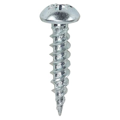 Twin Threaded Pozi Round Head Wood Screws - 6 x 5/8" - Zinc Plated - Pack of 200