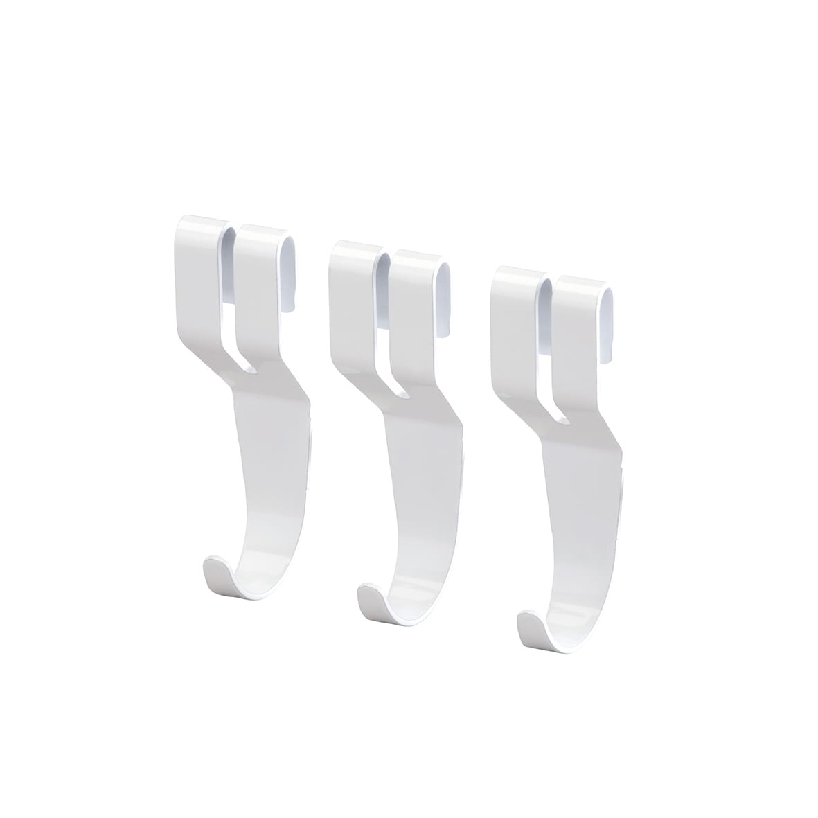 Top Track System - Click In Ventilated Wire Shelf Hooks - 81 x 23 x 30mm - White - Pack of 3