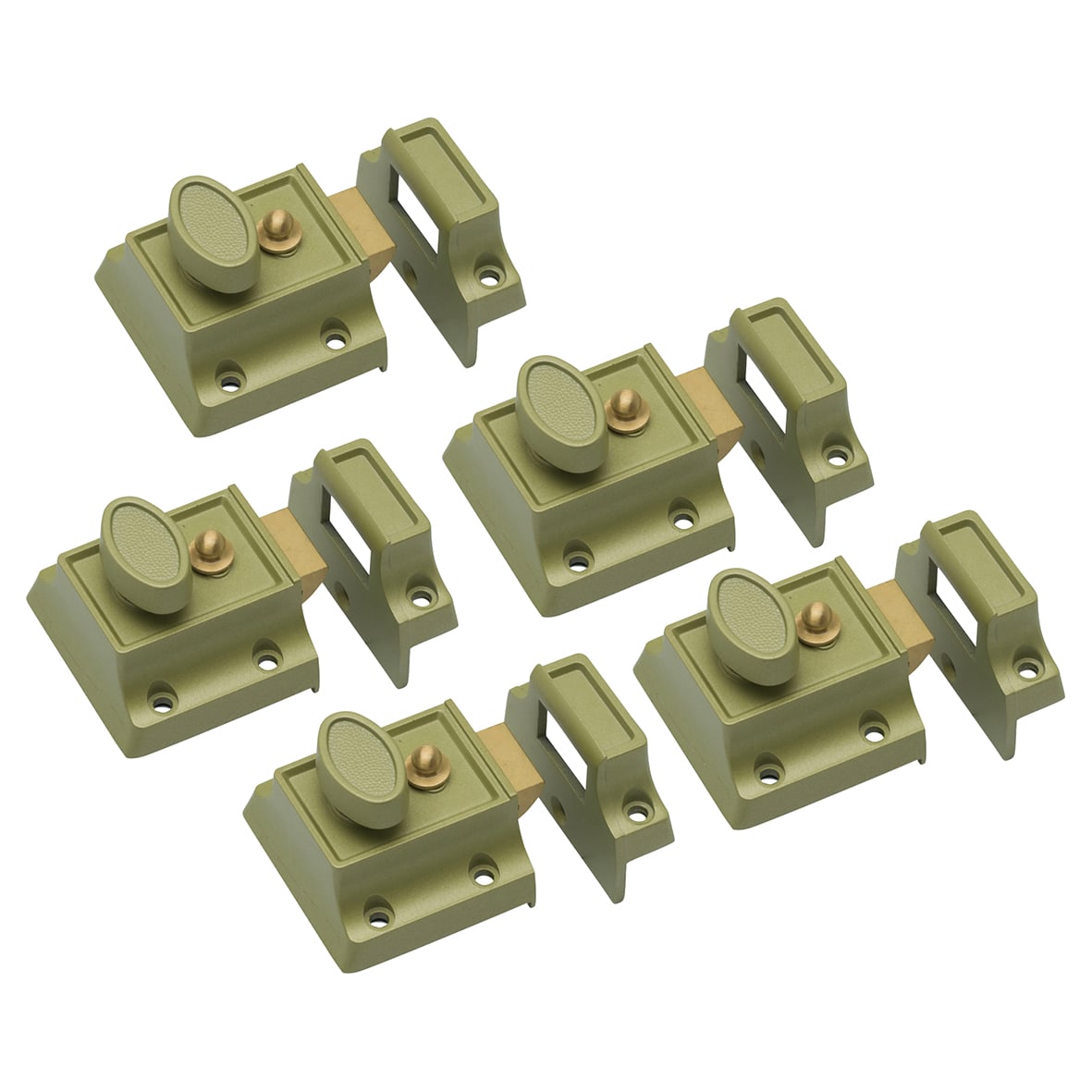 Traditional Nightlatch - 40mm Backset - Champagne Case/Polished Brass Cylinder - Pack of 5