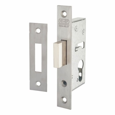 9600 Narrow Style Euro Deadlock - 50mm Case - 35mm Backset - Satin Stainless Steel