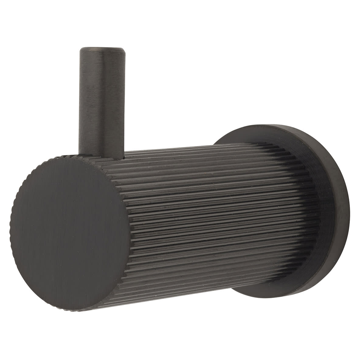Brunel Diamond Reeded Single Coat Hook - 48 x 25mm - PVD Dark Bronze