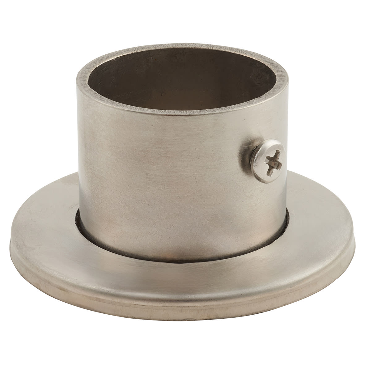 32mm Tube Hanging Rail End Socket with Locking Grub Screw - Brushed Stainless Steel