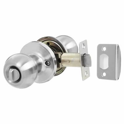 Satin Chrome Bala Hotel Bathroom Mortice Door Knobset - 65mm Rose Diameter