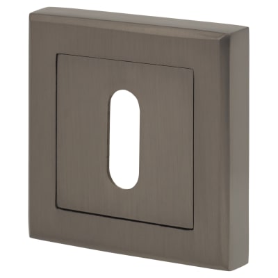 Square Escutcheon - 52 x 52mm - Keyhole - Gun Metal