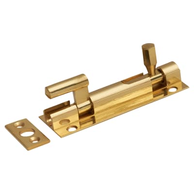 Polished Brass Necked Barrel Bolt - 75 x 25mm