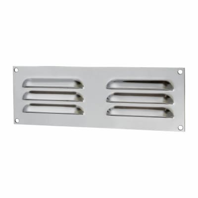 Hooded Louvre Vent - 229 x 76mm - 2470mm² Free Air Flow - Polished Stainless Steel