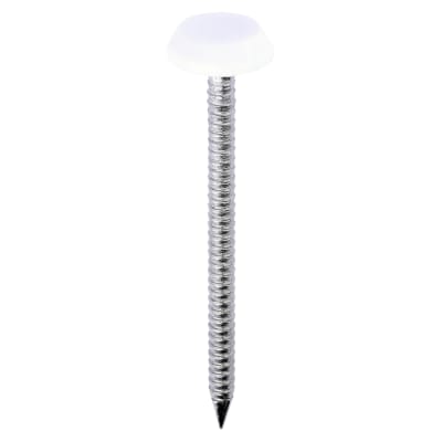 Polymer Headed Nails - 50mm Length - White - Pack of 100