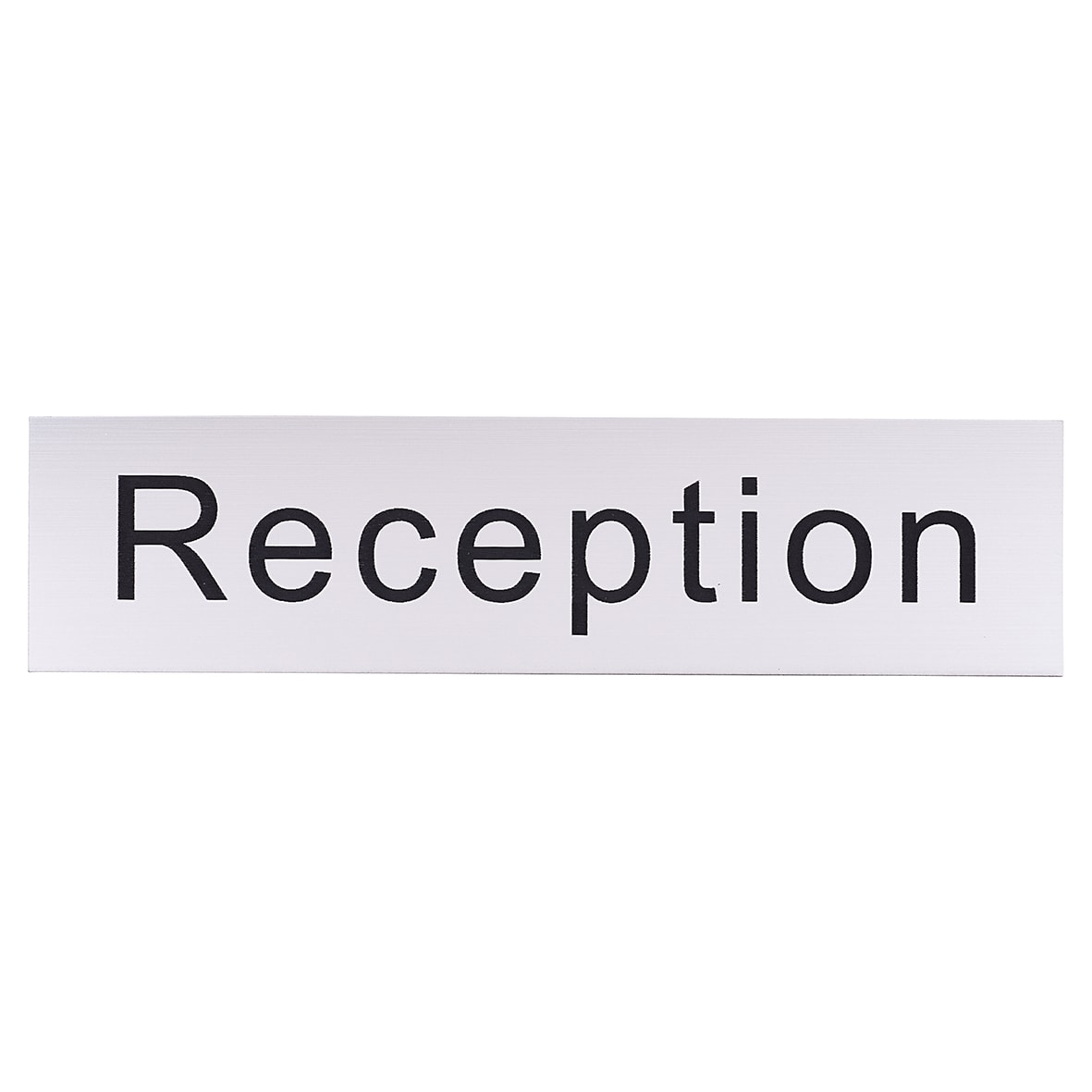 Reception Door Sign - 200 x 50mm - Brushed Silver Plastic