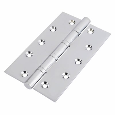 Performance Ball Bearing Butt Door Hinge - 127 x 89 x 4mm - Polished Chrome - Pair