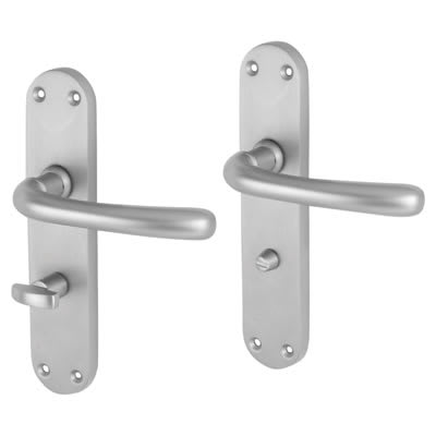 Satin Chrome Bathroom Door Handles - Sassari Range - 182 x 39mm