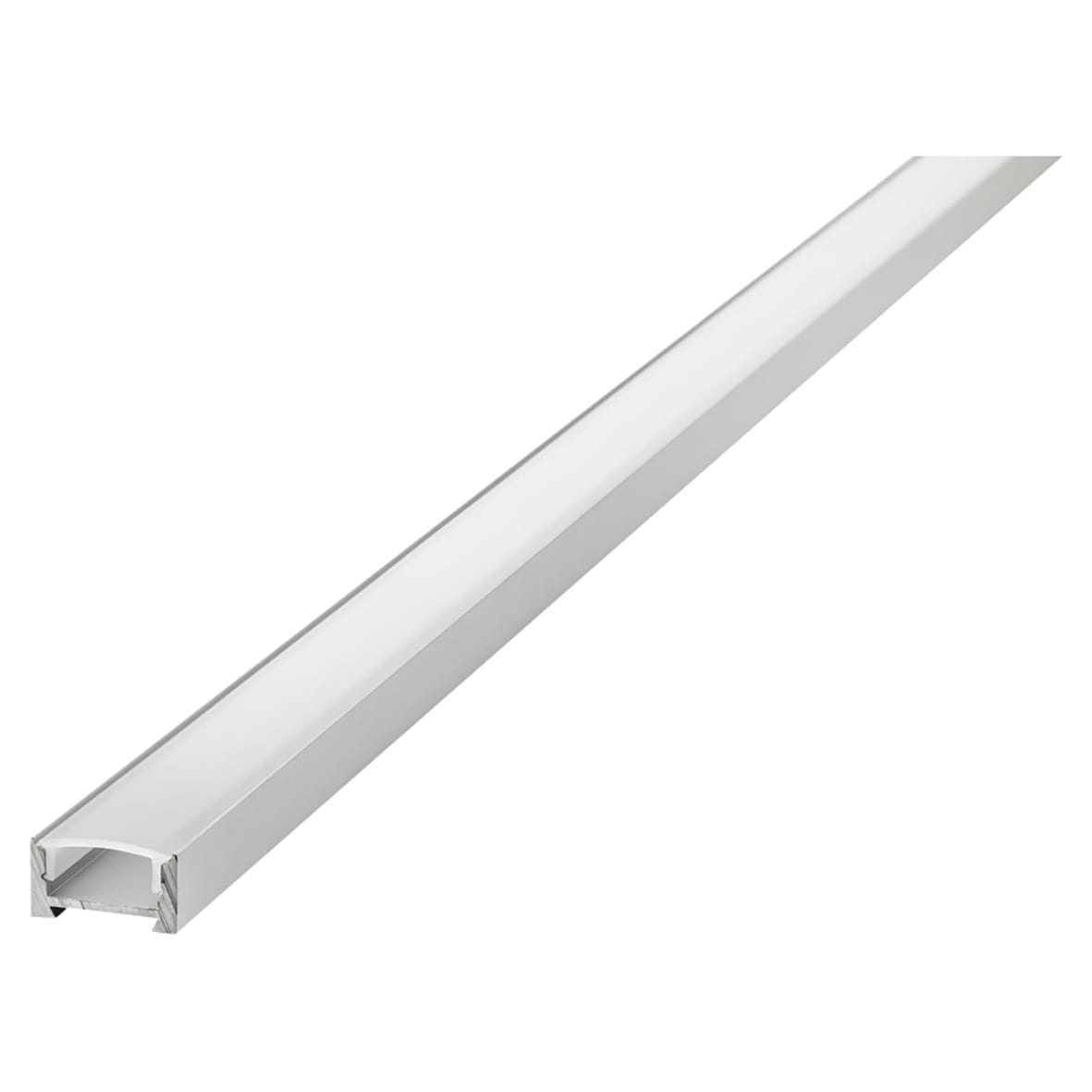 LED Surface Mount Profile with Frosted Diffuser for LED Strip Light - 2000mm - Aluminium