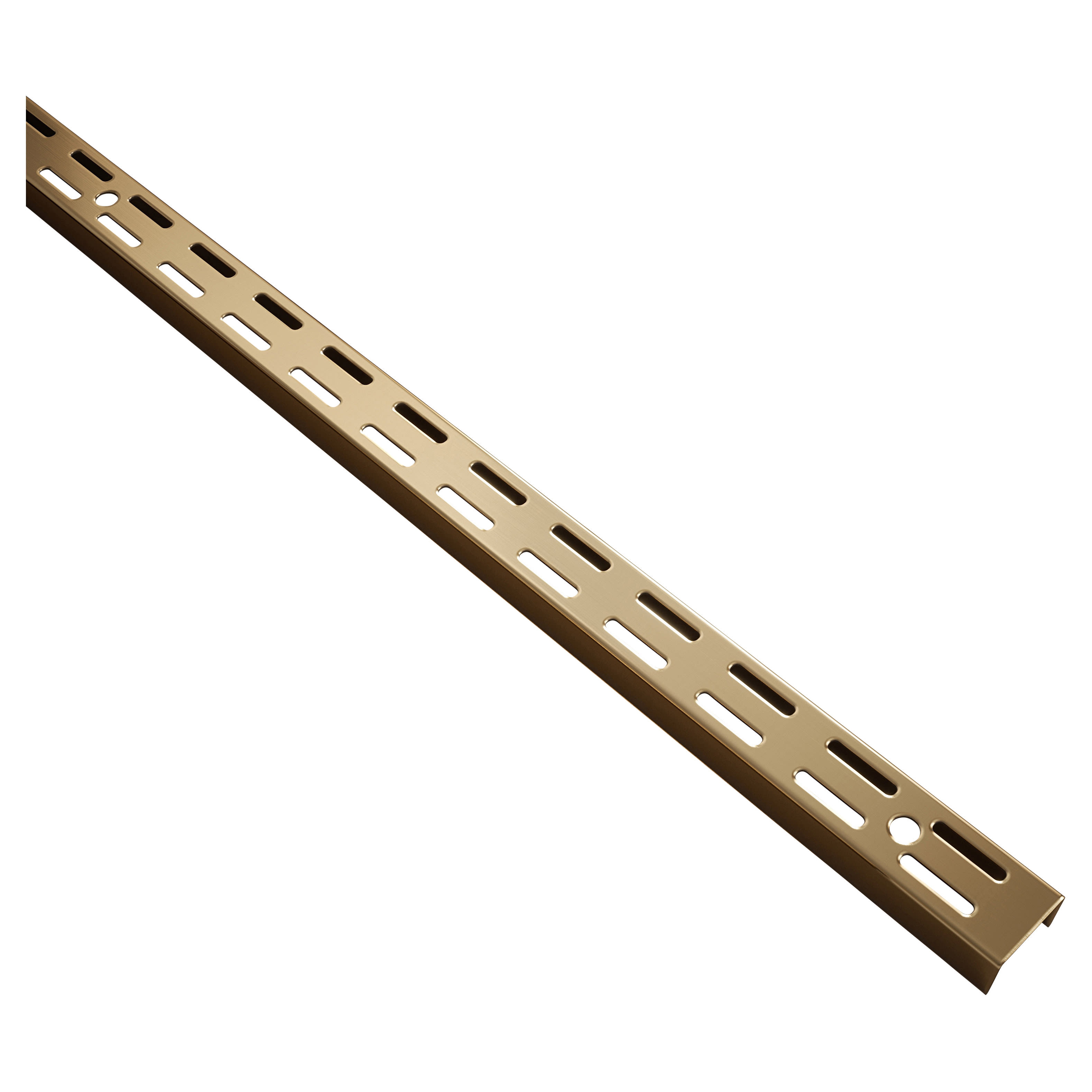 Twin Slot Shelf Wall Upright - 1980mm Length - Antique Brass