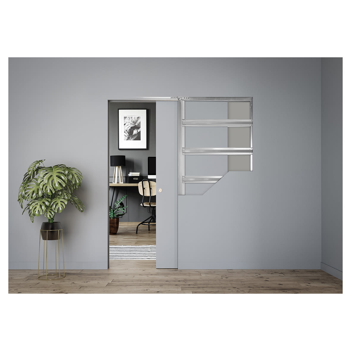 Syntesis Single Pocket Door Kit - 125mm Finished Wall Thickness - 914 x 1981 Door Size