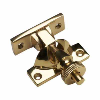 Brighton Screw Pattern Sash Window Fastener - 58 x 22mm - Polished Brass