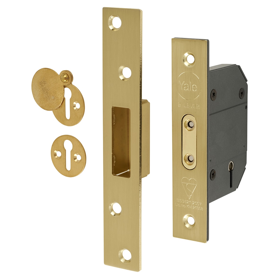 M562:2007 5 Lever Deadlock - 64mm Case - 44mm Backset - Polished Brass
