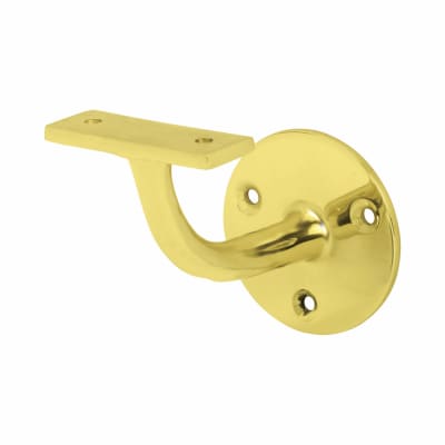 Heavy Duty Handrail Bracket - 63mm Projection - Polished Brass