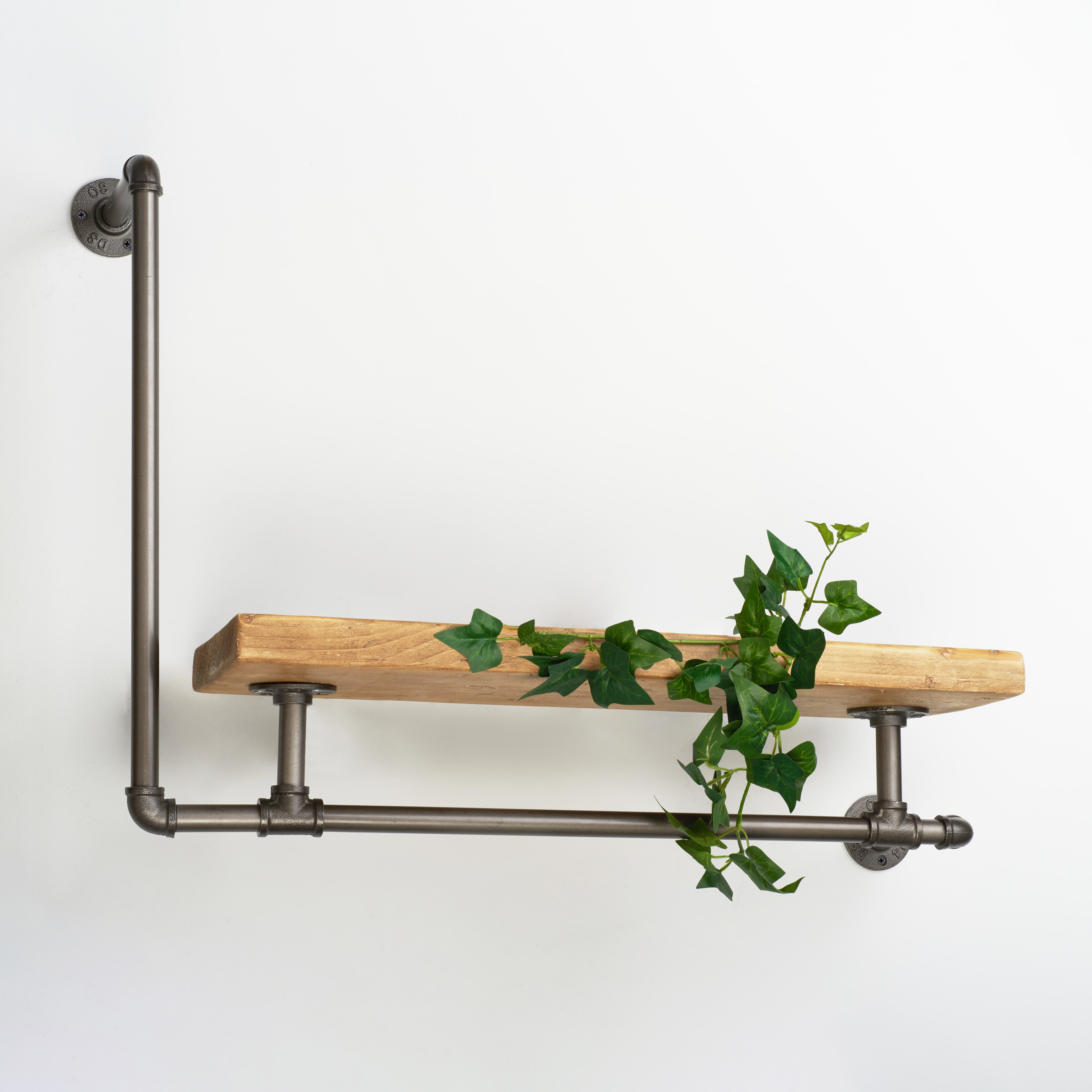 3/4" L Shaped Pipe Shelf Kit - Grey