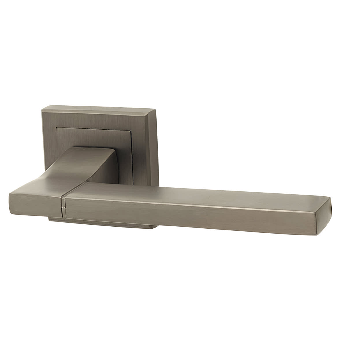 Gun Metal Door Handles on Square Rose - Dita Range