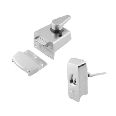 BS 3621:2007 Keyless Egress Nightlatch - 60mm Backset - Satin Chrome Case/Cylinder