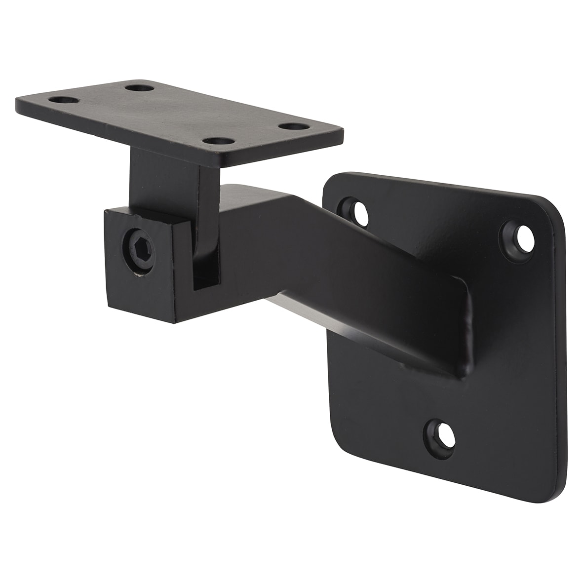 Square Plate Handrail Bracket - 75mm Projection - Matt Black