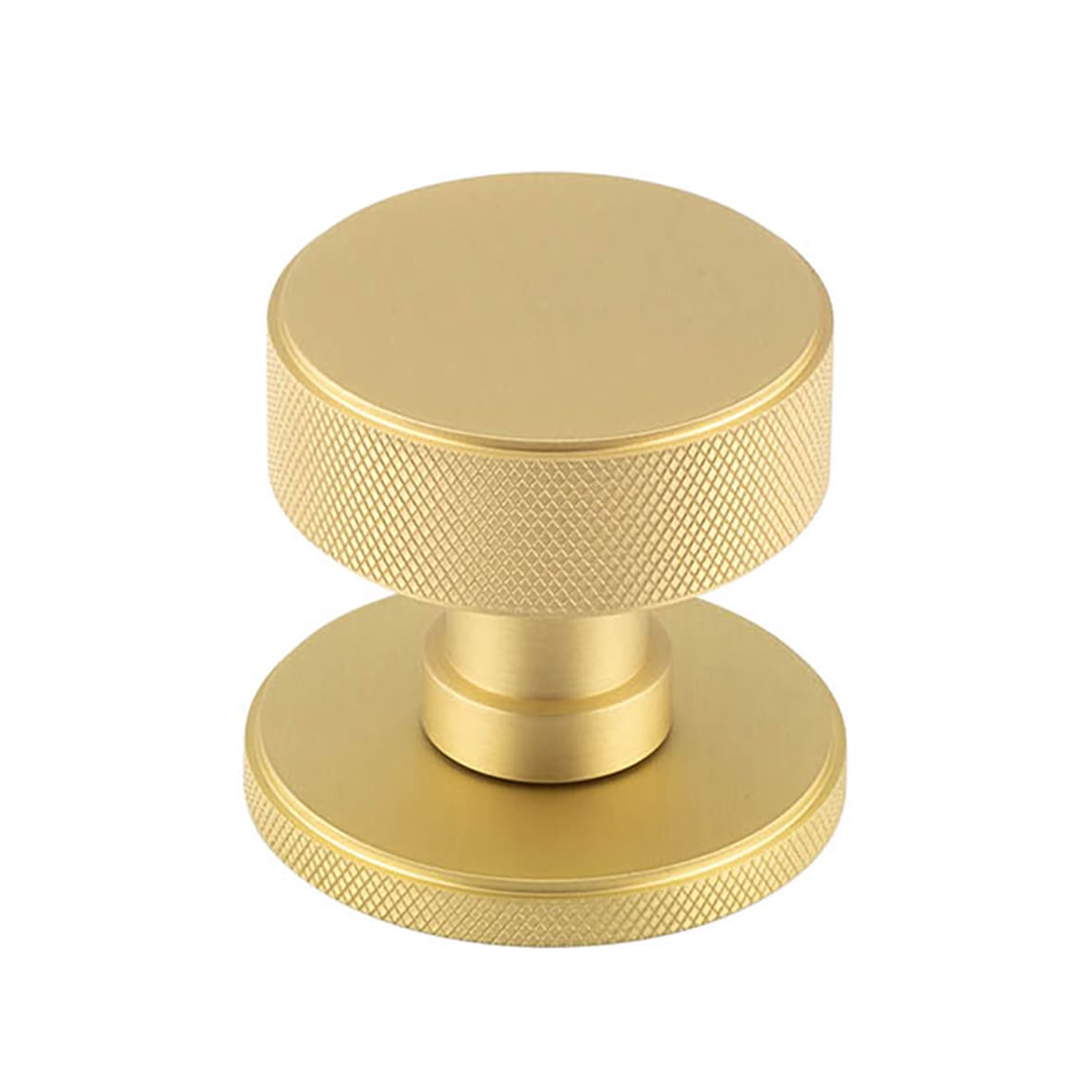 Satin Brass Knurled Mortice Door Knob - 60mm Rose Diameter - Westbourne Range