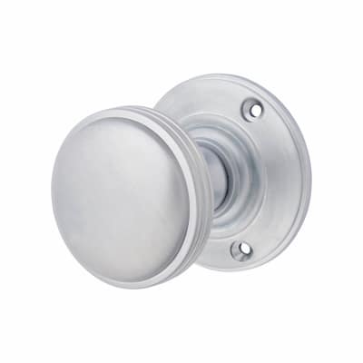 Satin Chrome Mortice Door Knob - 69mm Rose Diameter - Oxford Range