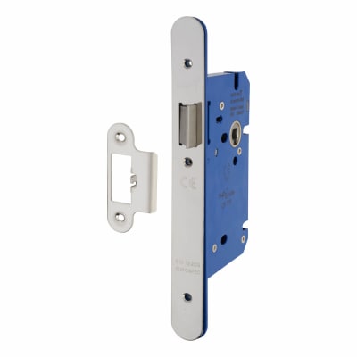 Architectural DIN Latch - 85mm Case - 60mm Backset - Radius - Polished Stainless Steel