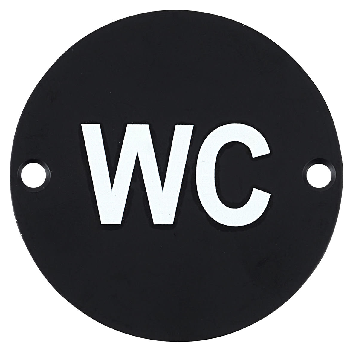 WC Toilet Door Sign - 75mm Diameter - Matt Black