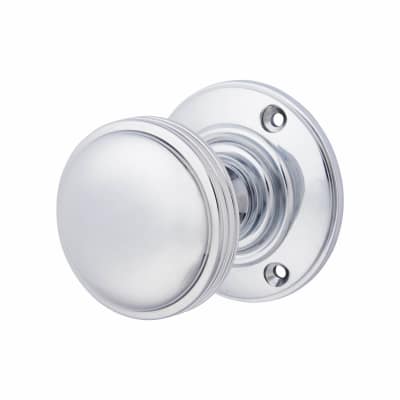 Polished Chrome Mortice Door Knob - 69mm Rose Diameter - Oxford Range