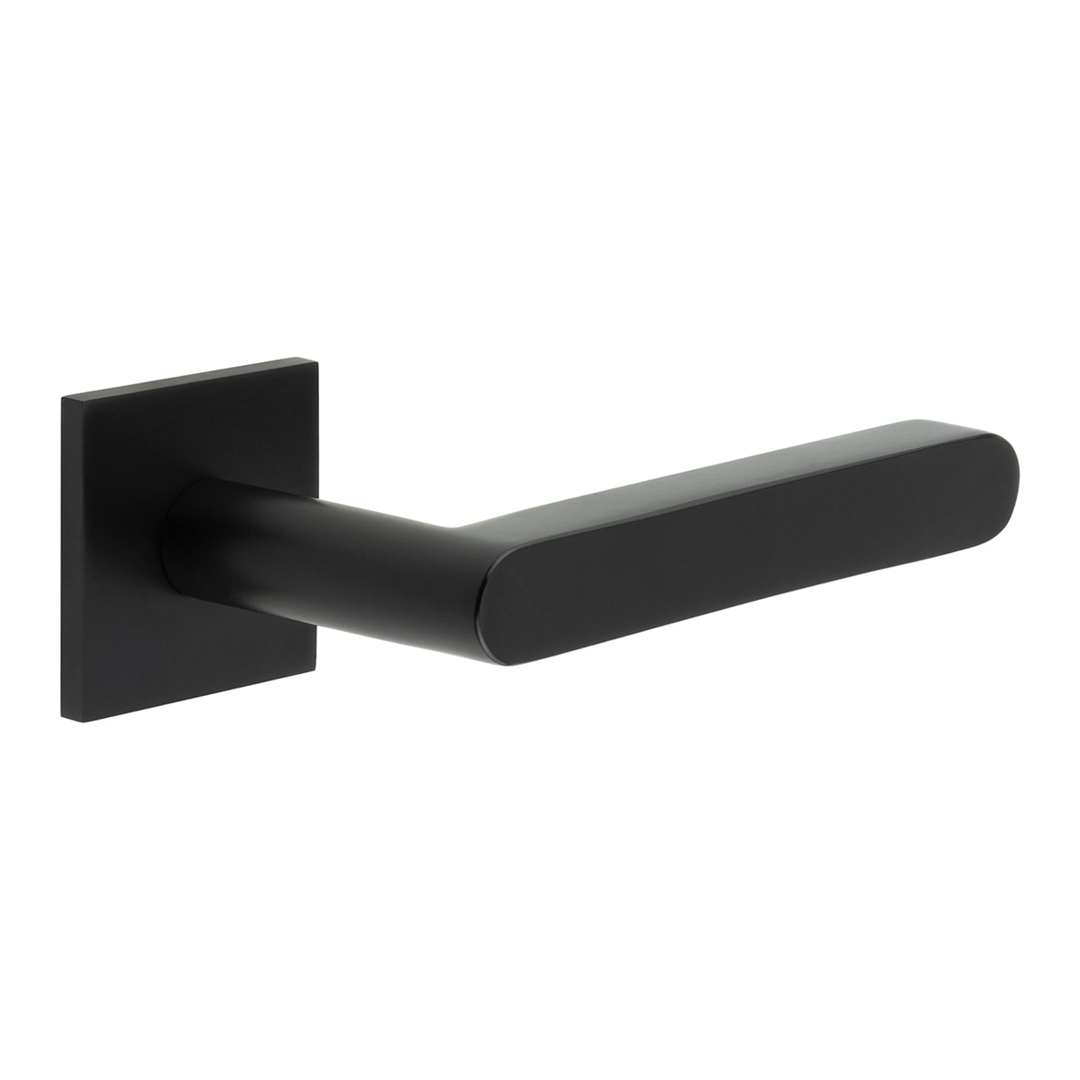 Black Unsprung Fire Rated Door Handles on Square Rose - CR-101 Range