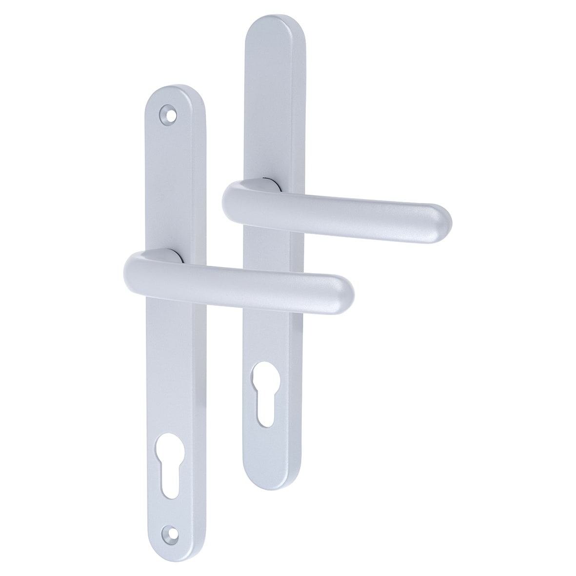 Premium Satin Silver uPVC Multipoint Door Handles - 92mm c/c - Balmoral Range