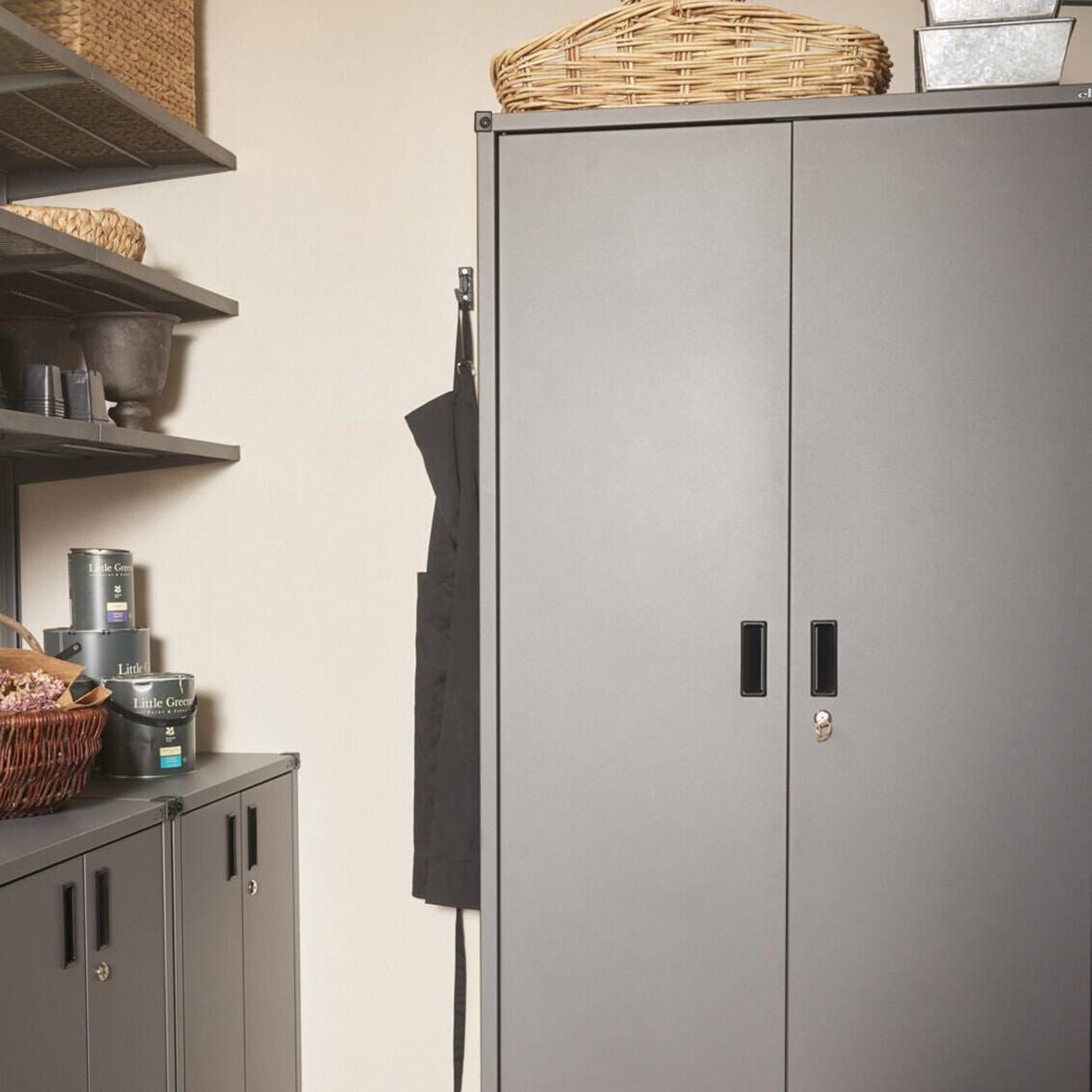 Garage+ Storage Top Track System - Tall Storage Cabinet Kit - 1824 x 900 x 531mm - Matt Grey