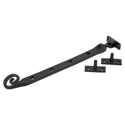 Curly Tail Casement Window Stay - 10"/250mm Length - Smooth Black