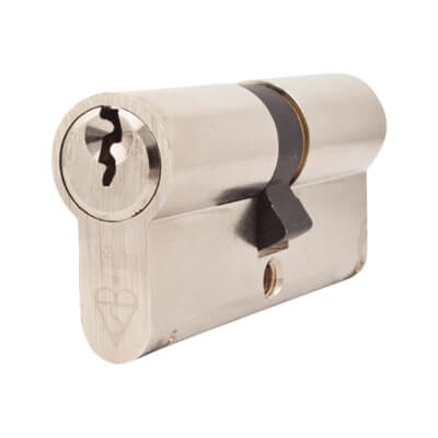 1 Star 6 Pin Kitemarked 70mm Euro Double Cylinder - 35 + 35mm - Pol Nickel - Keyed to Differ