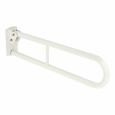 Hinged Support Grab Rail - 800 x 200mm - Stainless Steel - White Powder Coated