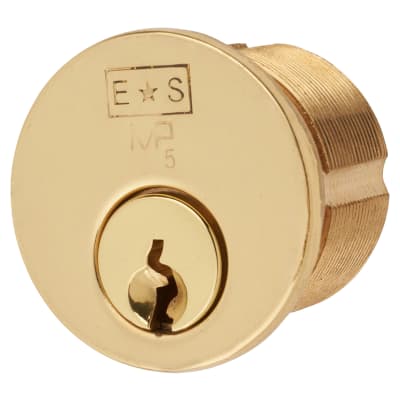 5 Pin 27mm Threaded Rim Cylinder - Polished Brass - Keyed to Differ