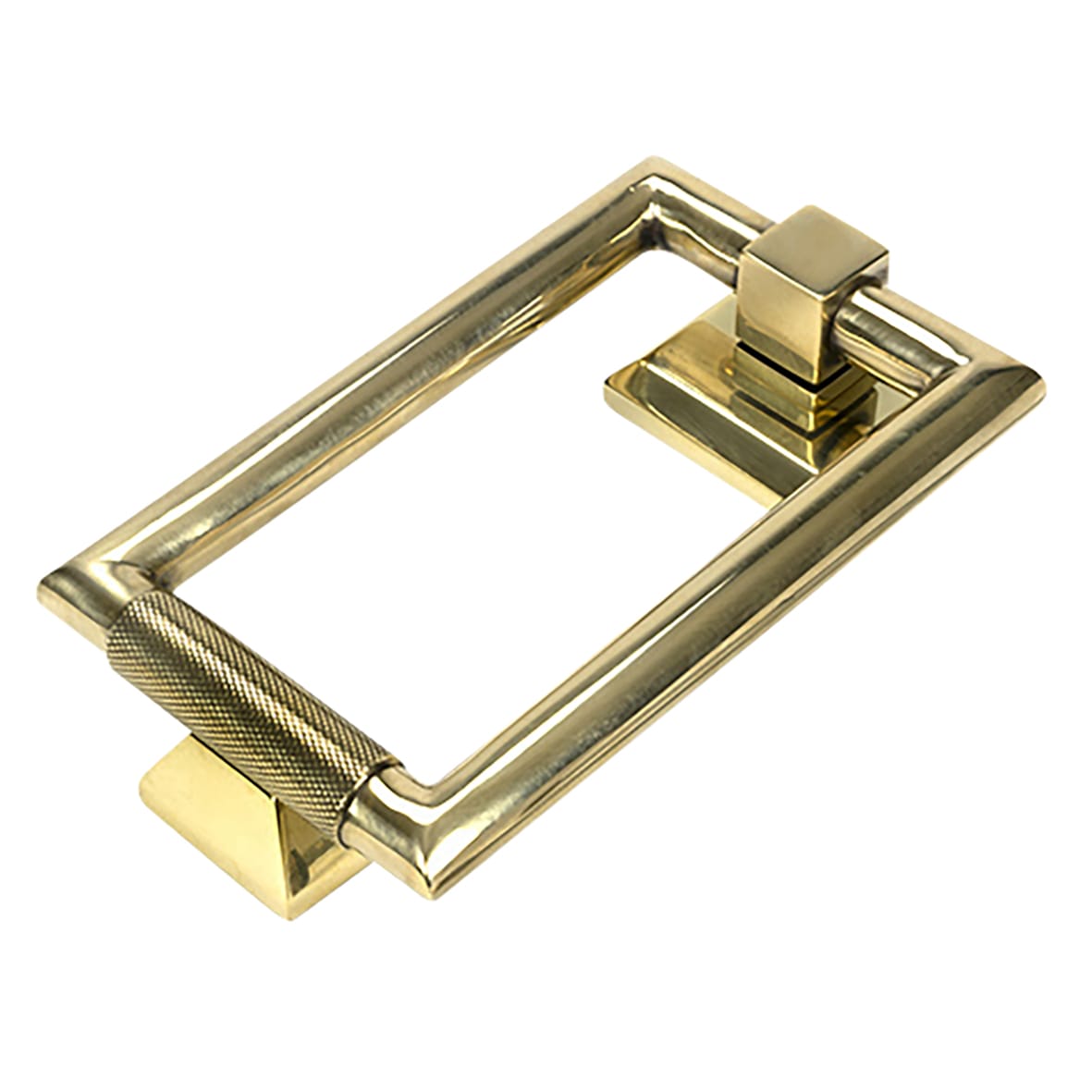 Brompton Rectangular Knurled Door Knocker - Aged Brass - 145 x 90mm