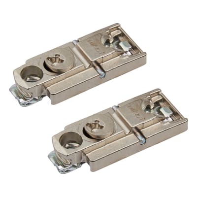CLIP Straight Cabinet Mounting Plate - Screw On - 0mm Spacing - Zinc Diecast - Pair