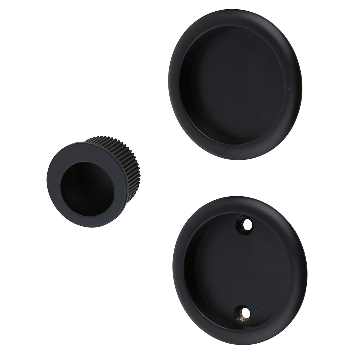 Round 3 Piece Flush Handle Set - Matt Black
