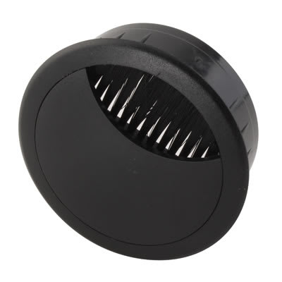 Round Cable Tidy Grommet - 60mm Hole Size - Black - Pack of 10